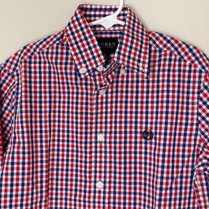 LAUREN Ralph Lauren Red and Blue Plaid Button Down Shirt